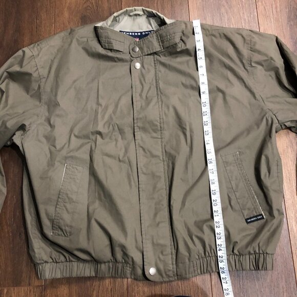 Vintage Members Only Mariner Jacket Windbreaker Mens Sz XL Olive Beige Full Zip - Picture 5 of 10